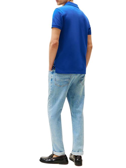 Polo uomo blu elettrico in cotone Tommy Hilfiger | MW0MW17771D03